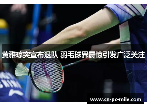黄雅琼突宣布退队 羽毛球界震惊引发广泛关注 黄雅琼突宣布退队 羽毛球界震惊引发广泛关注